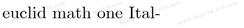 euclid math one Ital字体转换